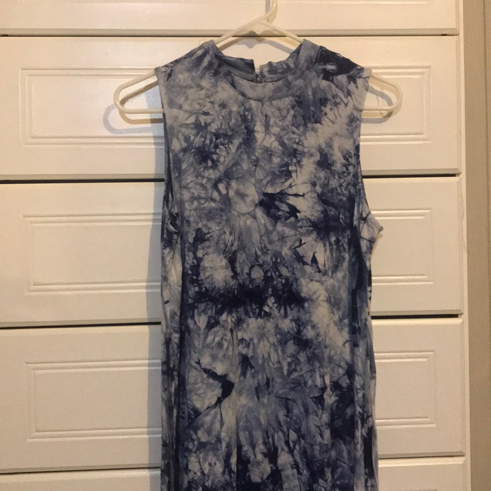 Blue tie die swing dress